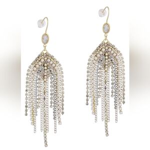 Dangle Beaded Cubic Zirconia Crystal Boho Chain Tassel Country Western E…